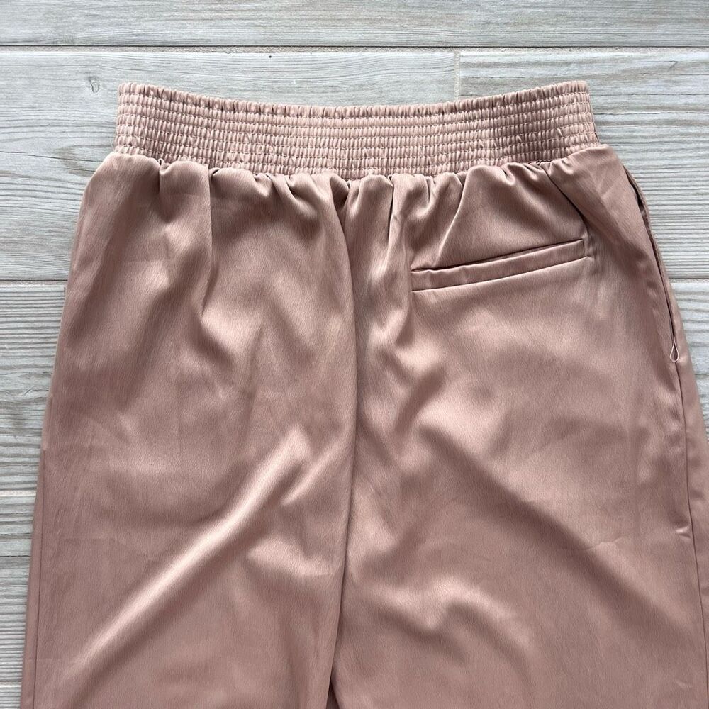 Mable Women's Tan Elastic Waist Pull On Pleated Wide Leg Pants Size Medium - Picture 4 of 6